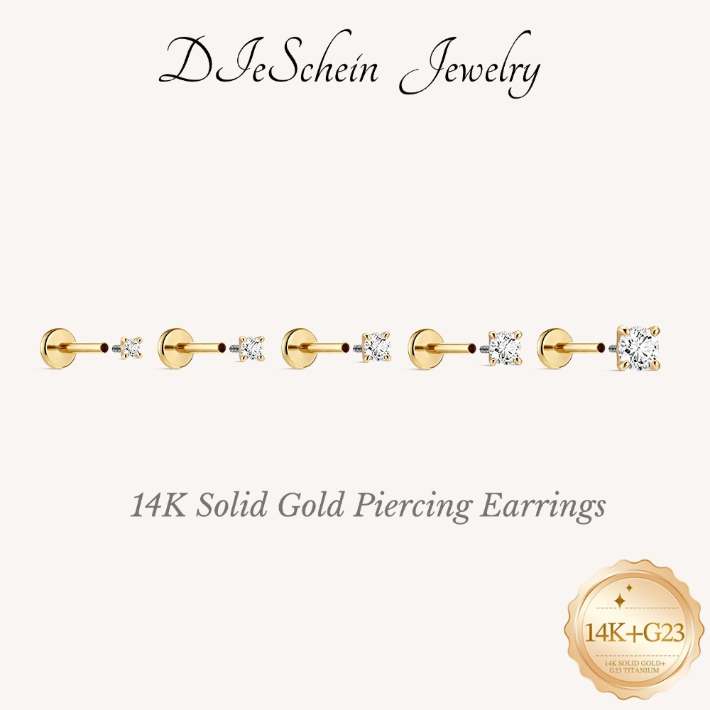 Body Jewelry Flat Back - DIeSchein 14K Gold Helix Piercings Earrings