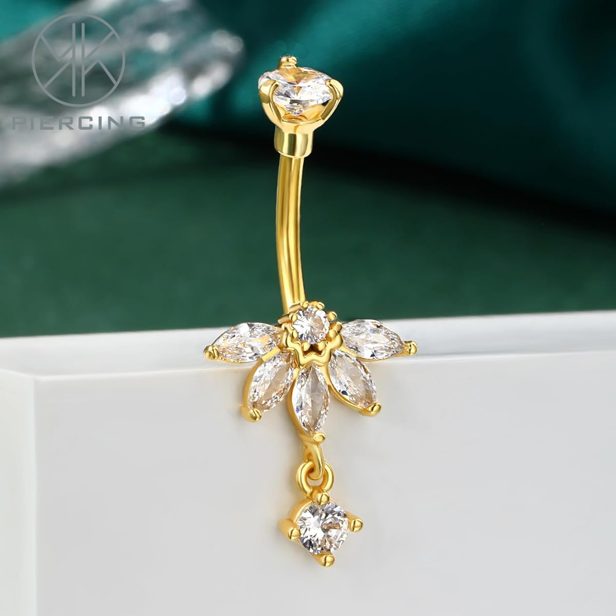 Lotus-design CZ Belly Button R - Belly Bar Titanium recension och pris