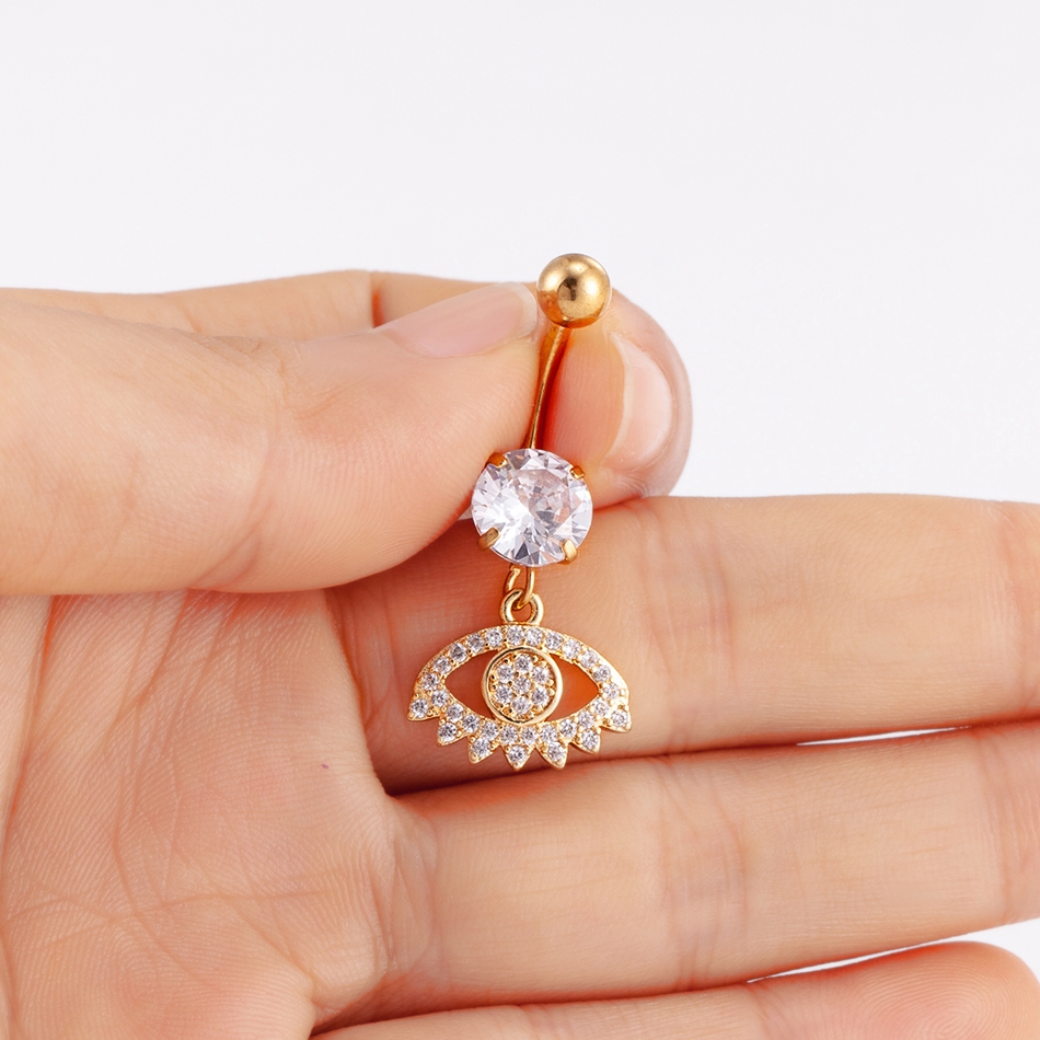 Dangle Belly Button Ring Heart - Belly Bar Titanium recension och pris