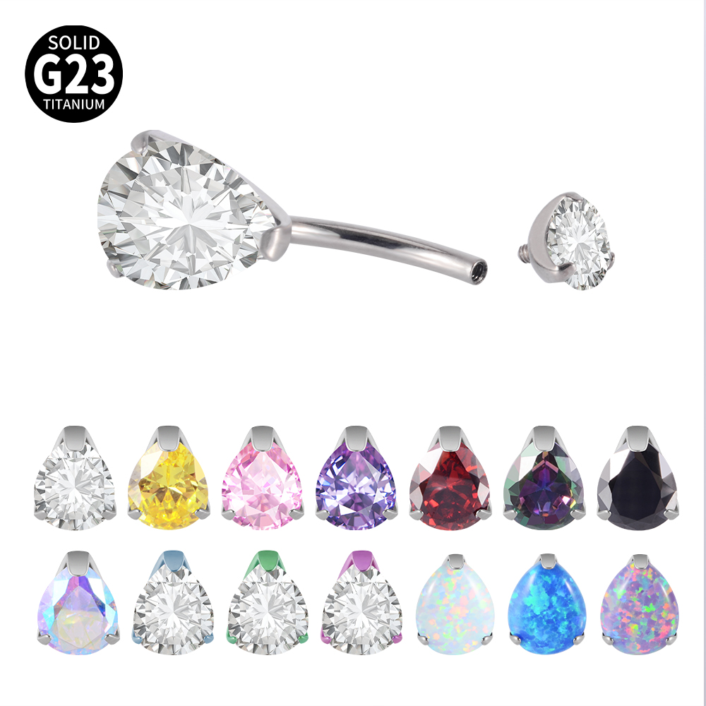 1PC G23 Titanium Zircon Belly  - Belly Bar Titanium recension och pris