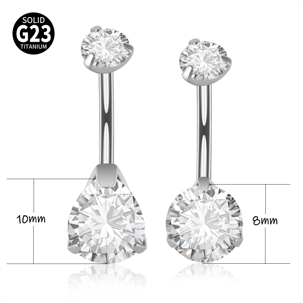 1PC G23 Titanium Zircon Belly  - Belly Bar Titanium recension och pris