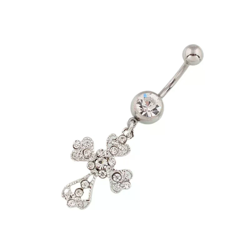 Stainless Steel Cross Pendant  - Belly Bar Titanium recension och pris