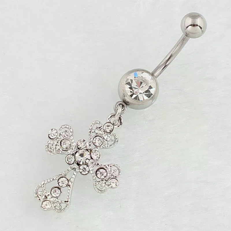 Stainless Steel Cross Pendant  - Belly Bar Titanium recension och pris