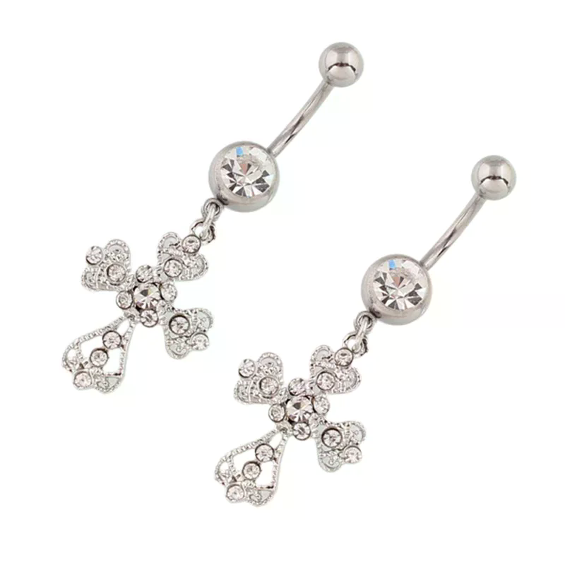 Stainless Steel Cross Pendant  - Belly Bar Titanium recension och pris