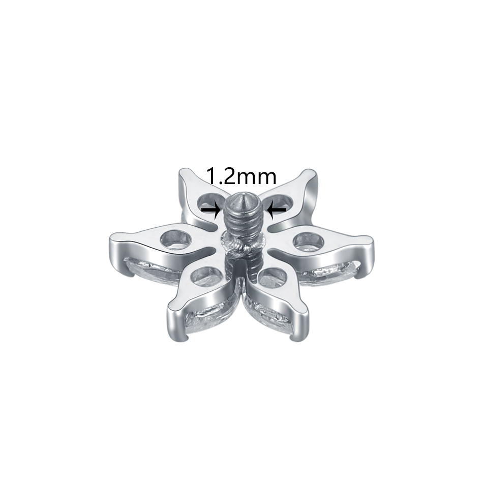 1/5PCS Titanium Crystal Flower - Belly Bar Titanium recension och pris