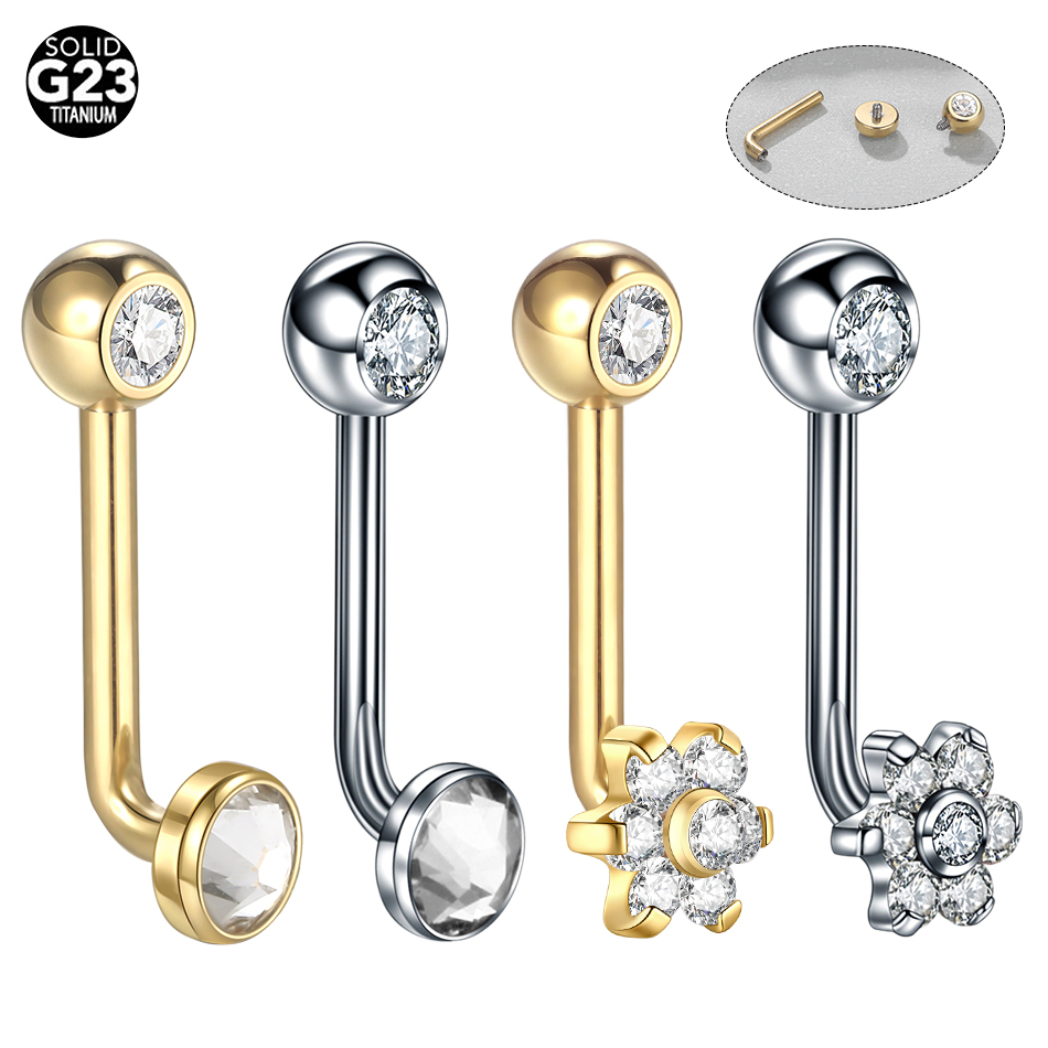 10pcs/lot Titanium Zircon Chri - Belly Bar Titanium recension och pris