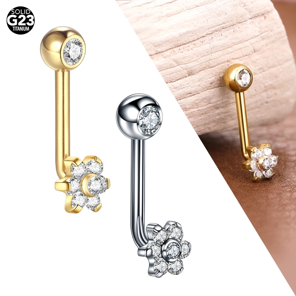 10pcs/lot Titanium Zircon Chri - Belly Bar Titanium recension och pris