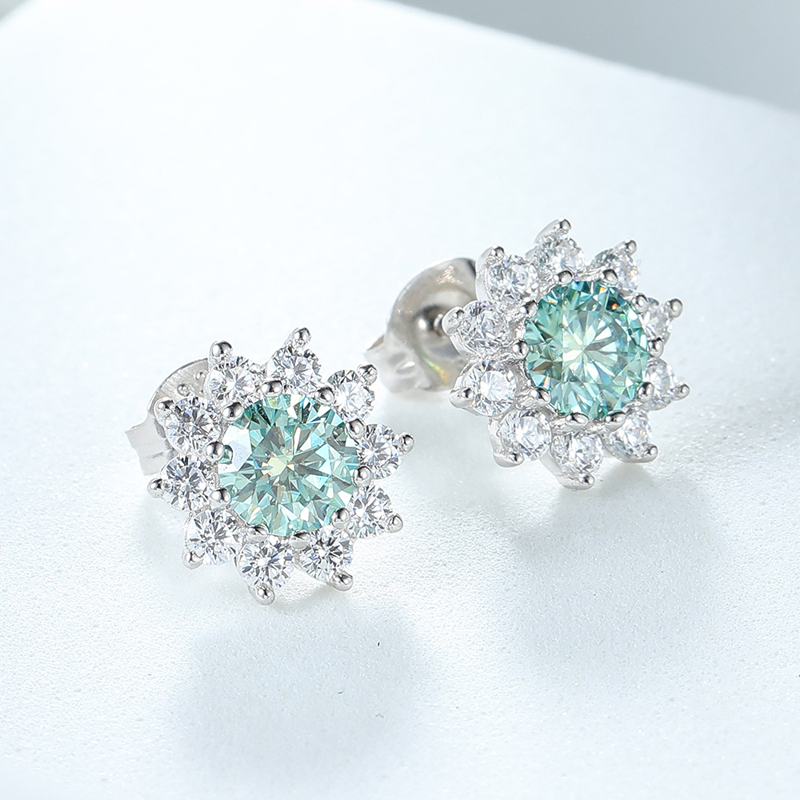Smyoue 0.5CT 5MM Blue-green Mo - Body Jewelry Diamond recension och pris
