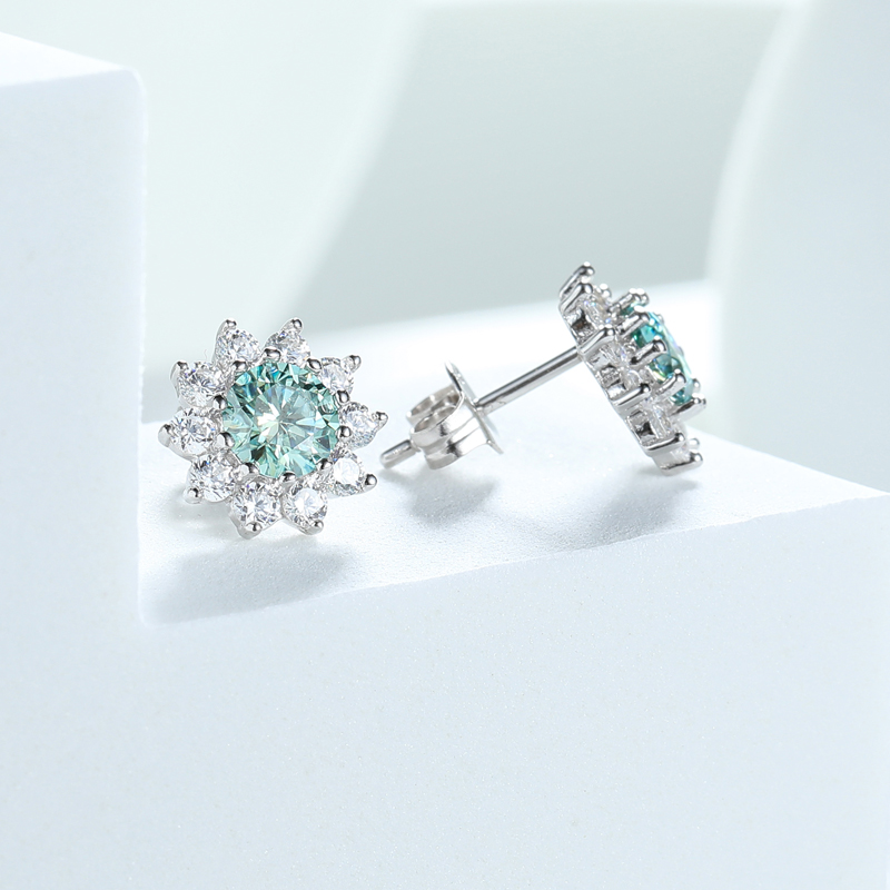 Smyoue 0.5CT 5MM Blue-green Mo - Body Jewelry Diamond recension och pris