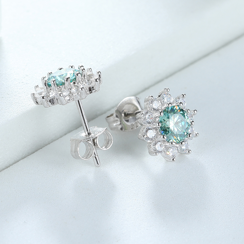 Smyoue 0.5CT 5MM Blue-green Mo - Body Jewelry Diamond recension och pris