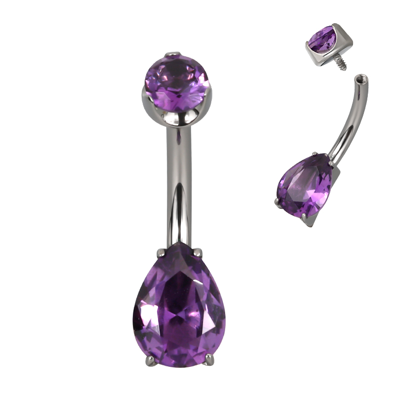 ASTM F136 Titanium PIERC Pear  - Belly Bar Titanium recension och pris