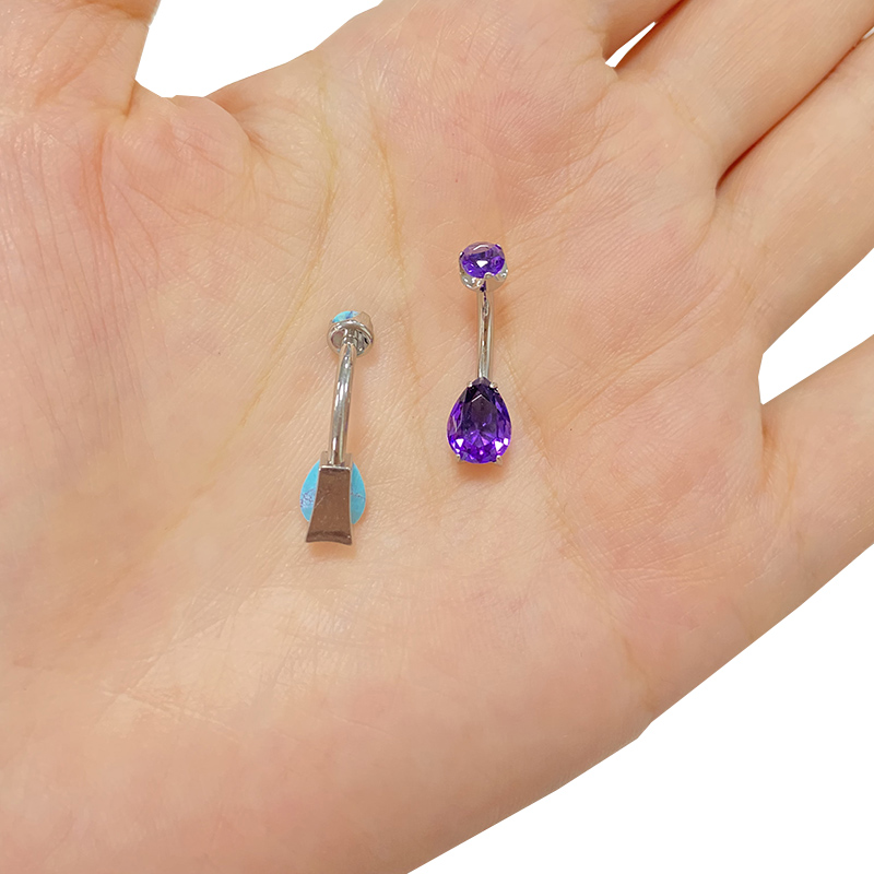 ASTM F136 Titanium PIERC Pear  - Belly Bar Titanium recension och pris