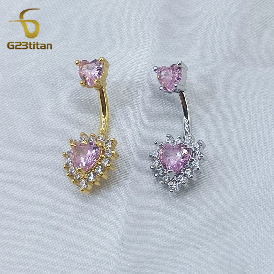 G23Titan 14G Heart Belly Butto - Belly Bar Titanium recension och pris