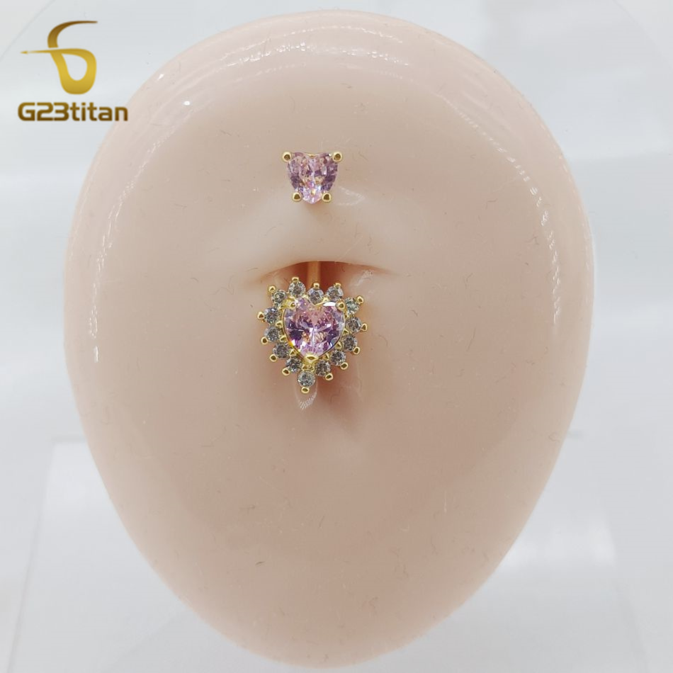 G23Titan 14G Heart Belly Butto - Belly Bar Titanium recension och pris