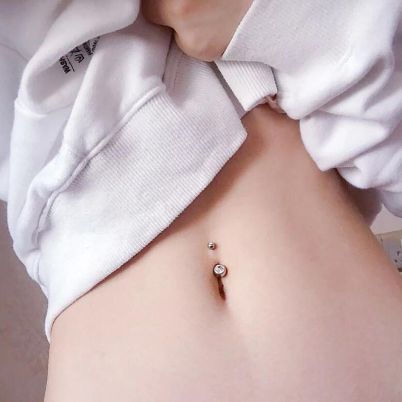 1PC G23 Titanium 14G Gold Colo - Belly Bar Titanium recension och pris