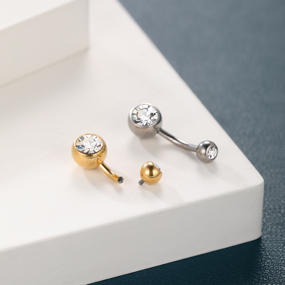 1PC G23 Titanium 14G Gold Colo - Belly Bar Titanium recension och pris