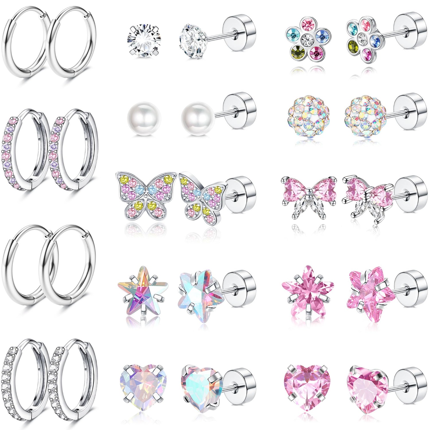 Bobisty 1Pair Earrings for Wom - Body Jewelry Flat Back recension och pris