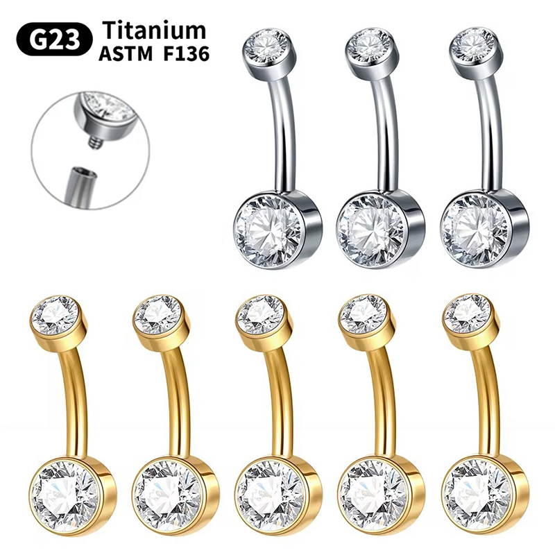 5/10Pcs Titanium Belly Button  - Belly Bar Titanium recension och pris