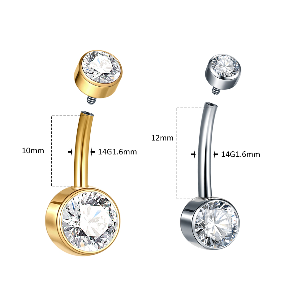 5/10Pcs Titanium Belly Button  - Belly Bar Titanium recension och pris