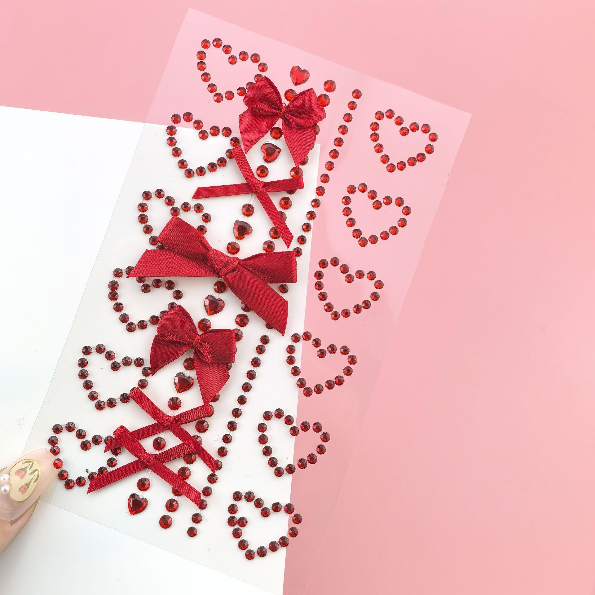 1 Sheet Red Ribbon Bow Sparkly - Body Jewelry Diamond recension och pris
