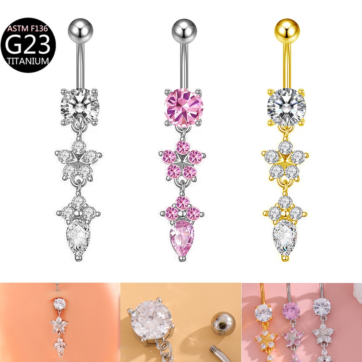 Titanium Ins Luxury Exquisite  - Body Jewelry Diamond recension och pris
