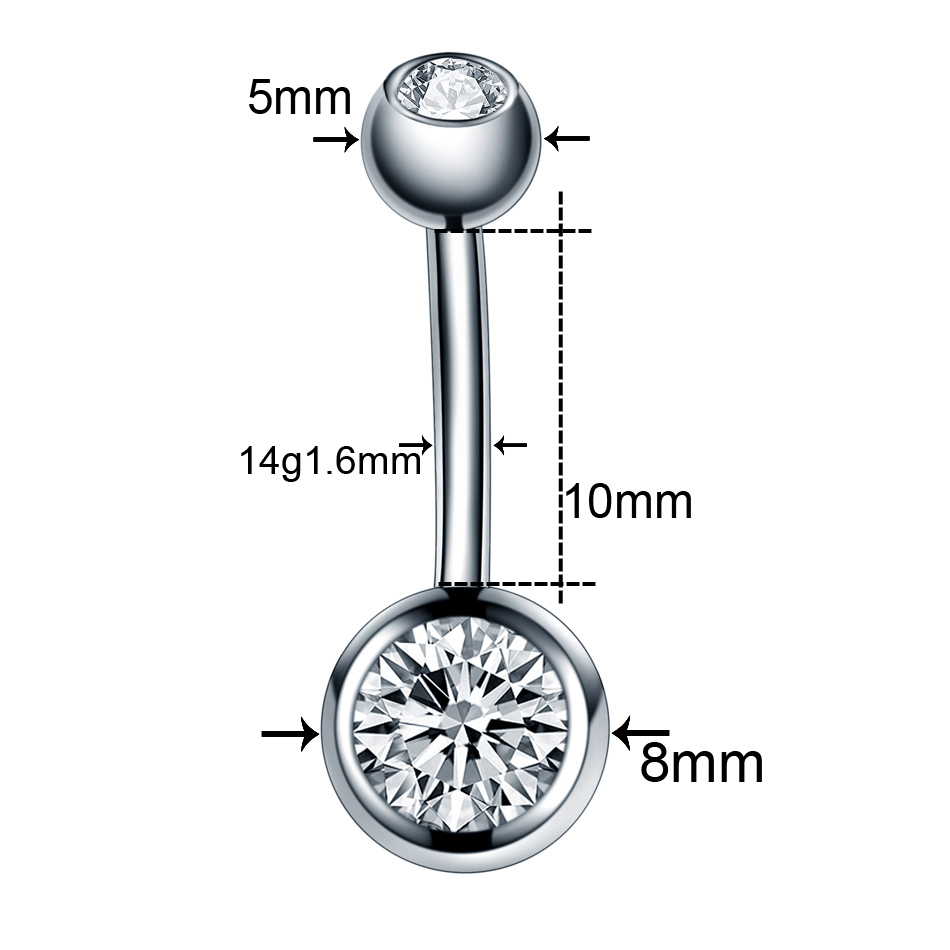 10Pcs /Lot 14G Titanium Navel  - Belly Bar Titanium recension och pris