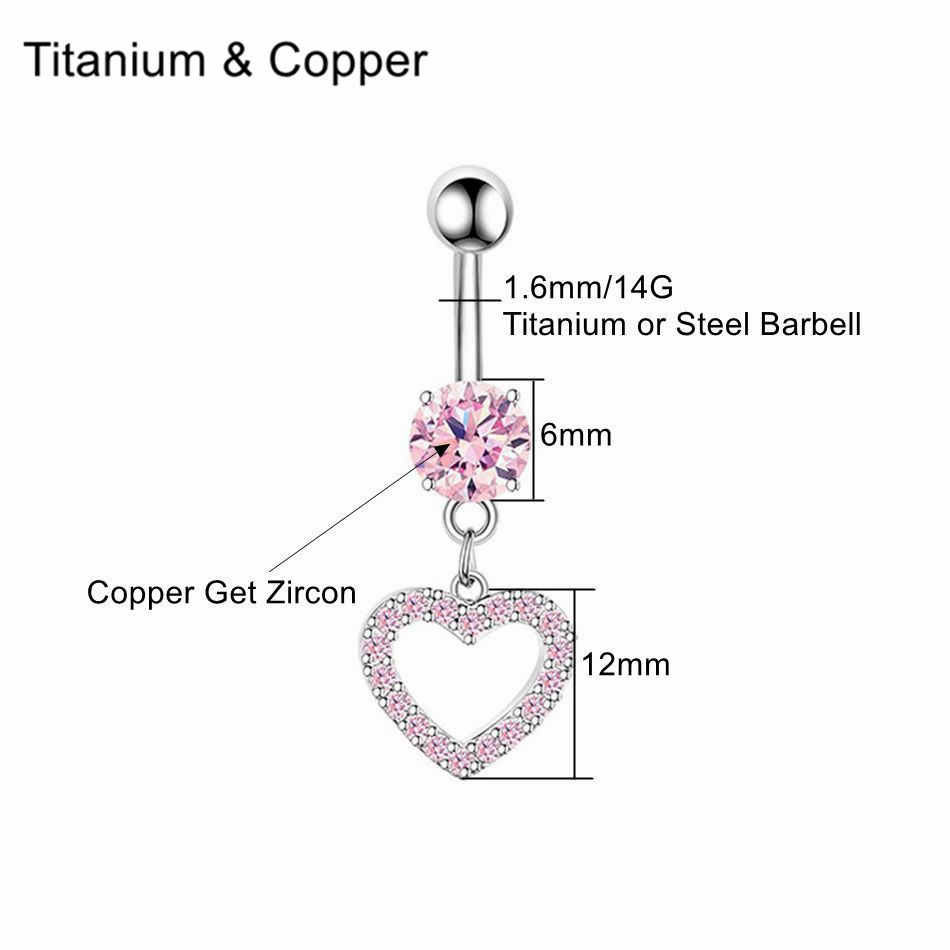 Pink CZ Belly Button Rings Dan - Belly Bar Titanium recension och pris