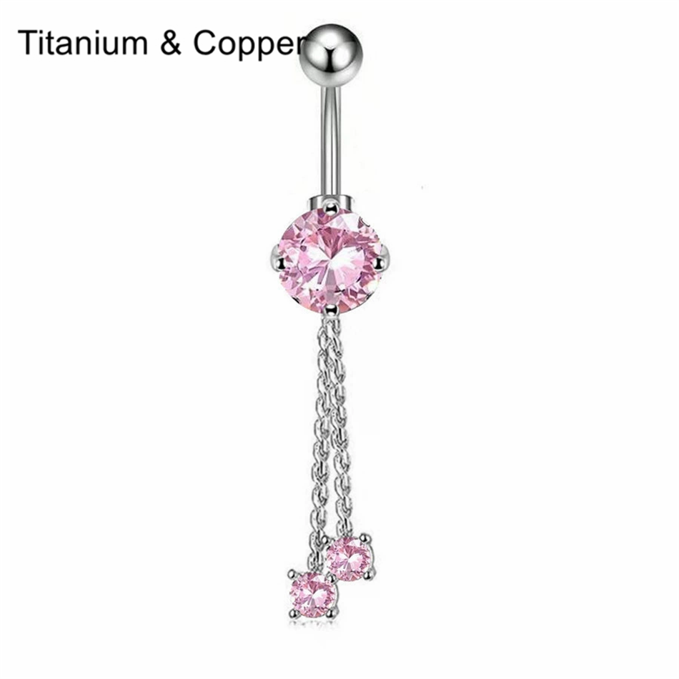 Pink CZ Belly Button Rings Dan - Belly Bar Titanium recension och pris