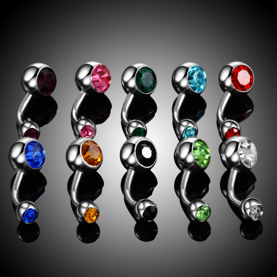 10Pcs/lot Stainless Steel Nave - Belly Bar Titanium recension och pris