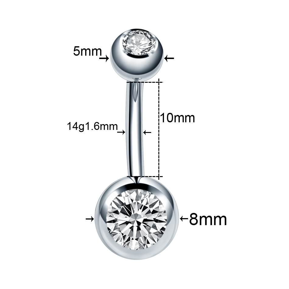 10Pcs/lot Stainless Steel Nave - Belly Bar Titanium recension och pris