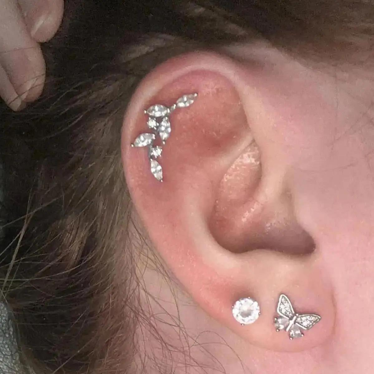 1PC 20G Cartilage Helix Earrin - Body Jewelry Flat Back recension och pris