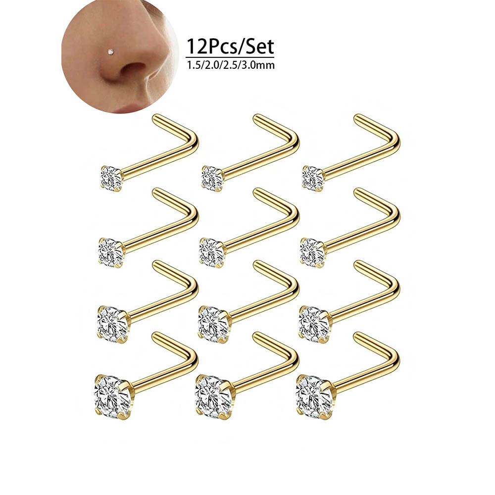 12-Piece Full Set 316L Hypoall - Body Jewelry Diamond recension och pris